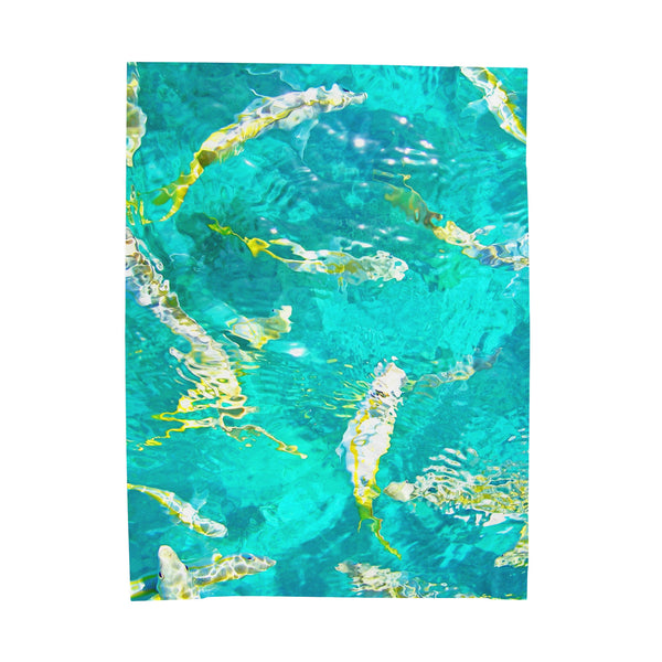 Key West Tropical Reef Fish Velveteen Plush Blanket Looe Key Tropical Colors