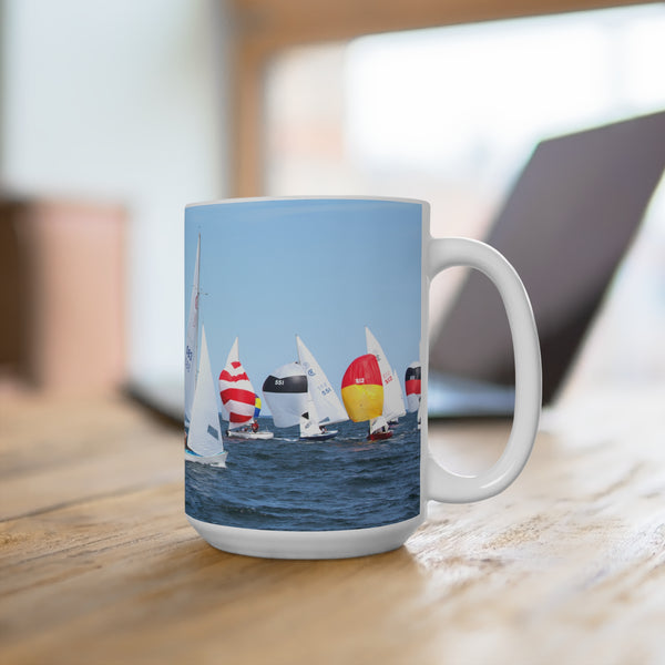 Sailboat Race Spinnaker Run Sailing Coffee Mug 15oz