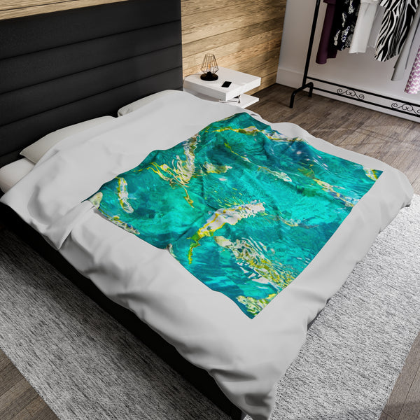 Key West Tropical Reef Fish Velveteen Plush Blanket Looe Key Tropical Colors
