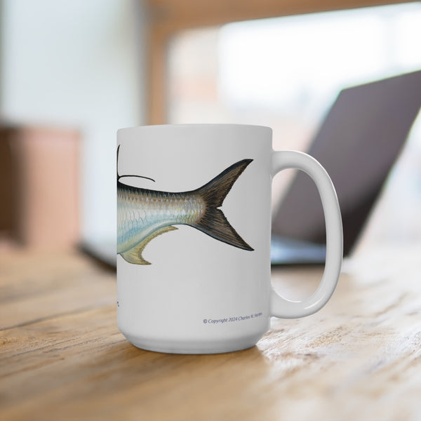 Tarpon Fish Art Coffee Mug 15oz Great Gift for Fishermen and Fishing Fans