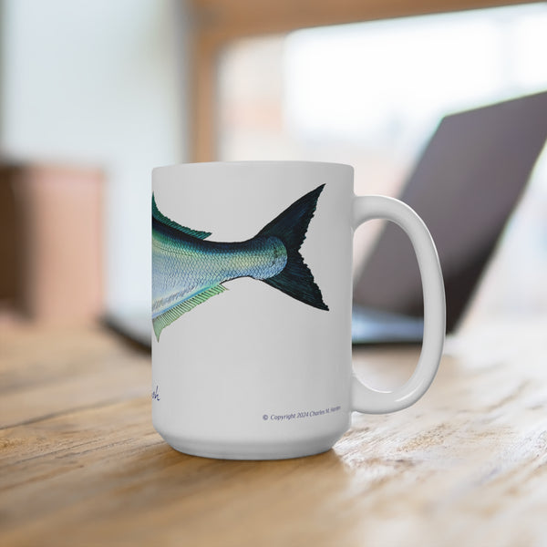Bluefish Fish Art Coffee Mug 15oz Great Gift for Fishermen and Fishing Fans