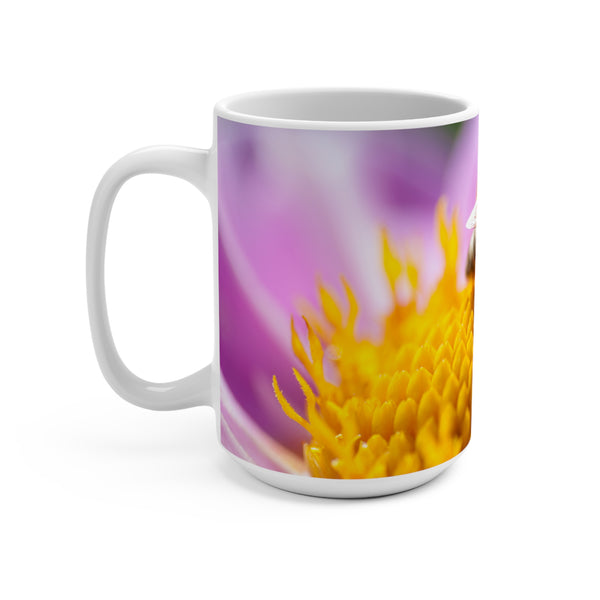Colorful Honey Bee Dahlia Flower Mug 15oz - Nature Lover Gift