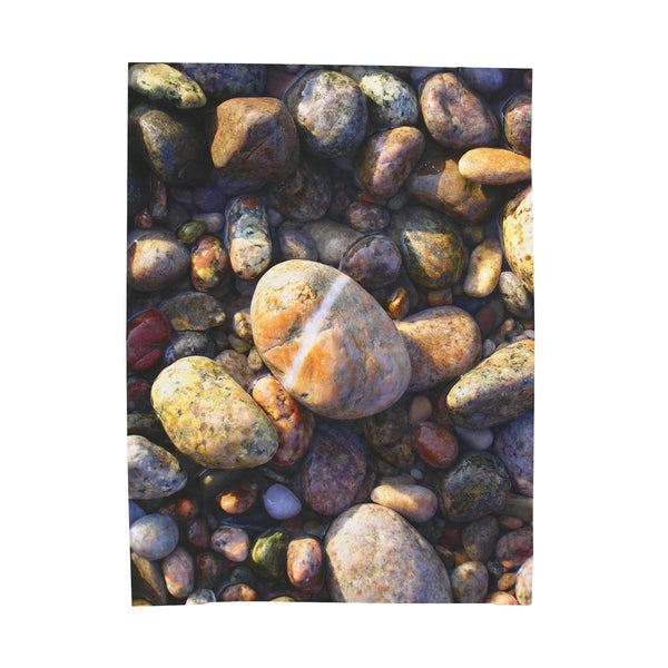 Lucky Ringer Beach Stones Velveteen Plush Blanket
