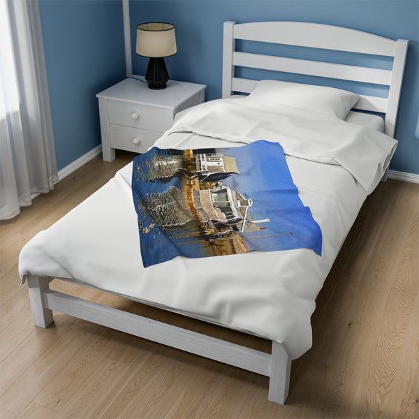 Sandy Neck Cottages Velveteen Plush Blanket