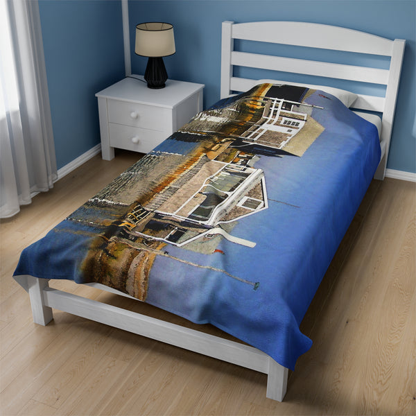 Sandy Neck Cottages Velveteen Plush Blanket