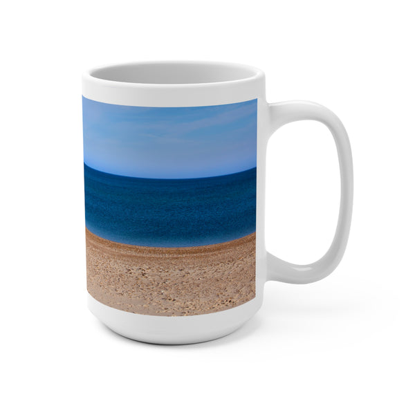 Sky Sea and Sand Serene Beachscape 15oz Mug - Perfect for Summer Vibes & Beach Lovers