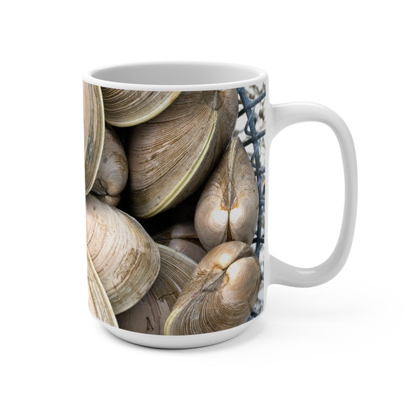 Coastal Clams and Quahogs 15oz Mug - Perfect for Shellfish Lovers