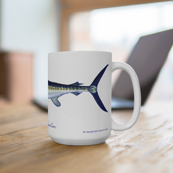 White Marlin Fishing Coffee Mug 15oz