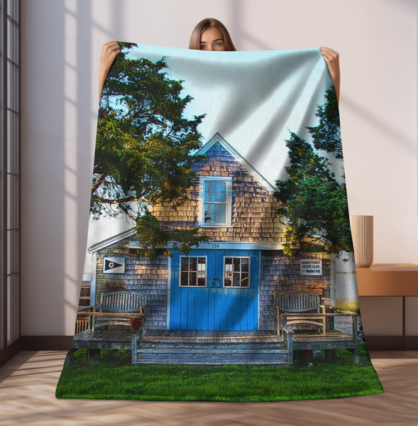 Barnstable Yacht Club Clubhouse Velveteen Plush Blanket