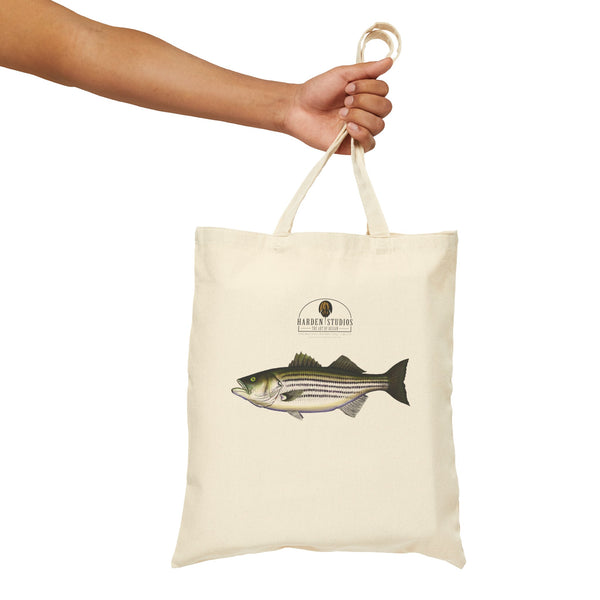 Striped Bass Cotton Canvas Tote Bag