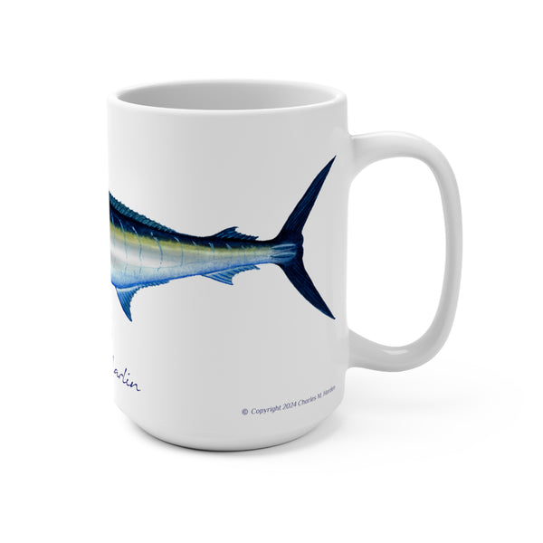 Blue Marlin Fish Art Coffee Mug 15oz Great Gift for Fishermen and Fishing Fans