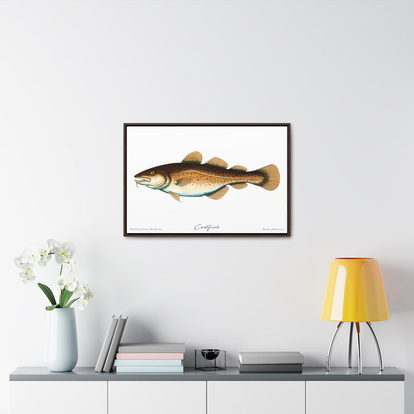 Framed Codfish Canvas Fish Fishing Wall Art Print with Free Shipping