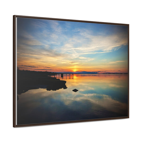 Sunset Barnstable Harbor Framed Canvas Art Print Cape Cod Photography Beach House Decor