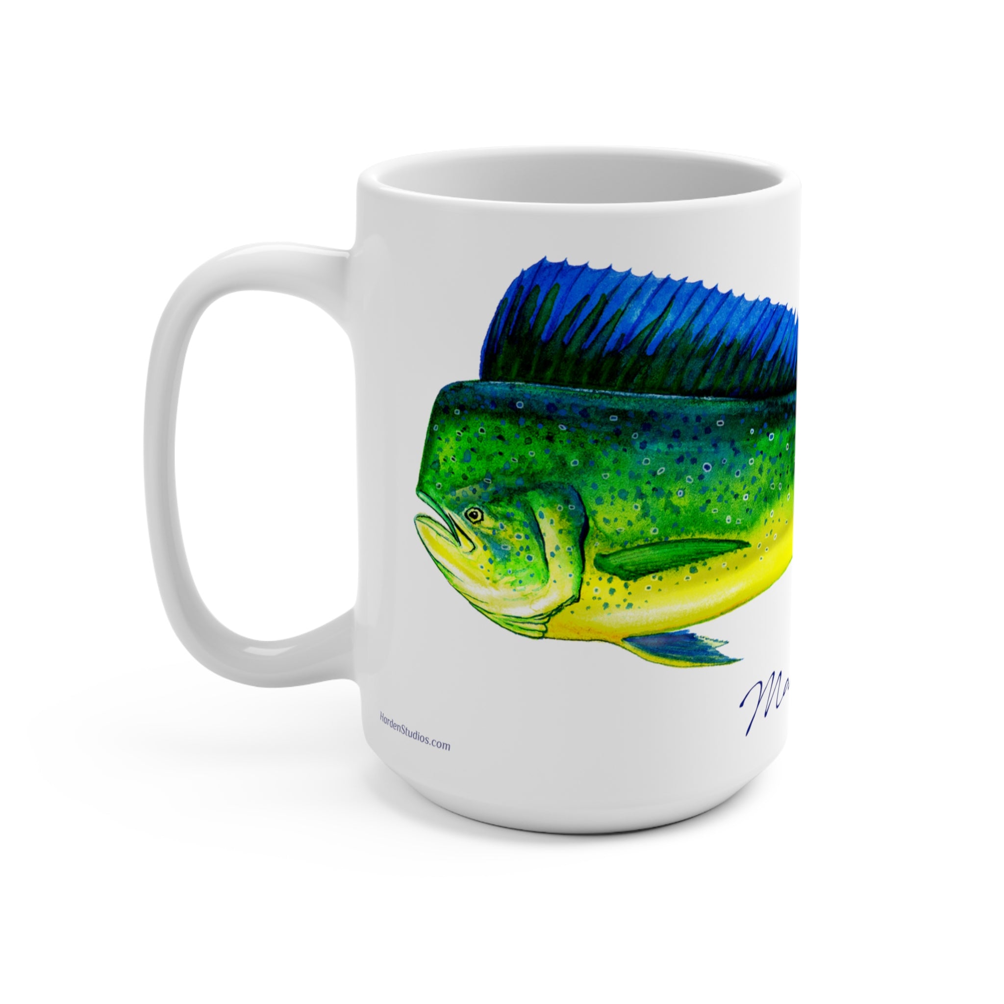 Mahi Mahi Fish Art Coffee Mug 15oz Great Gift for Fishermen and Fishing Fans