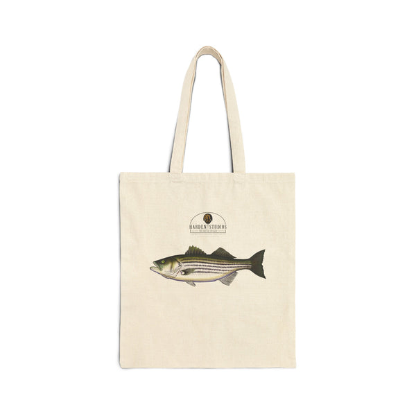 Striped Bass Cotton Canvas Tote Bag