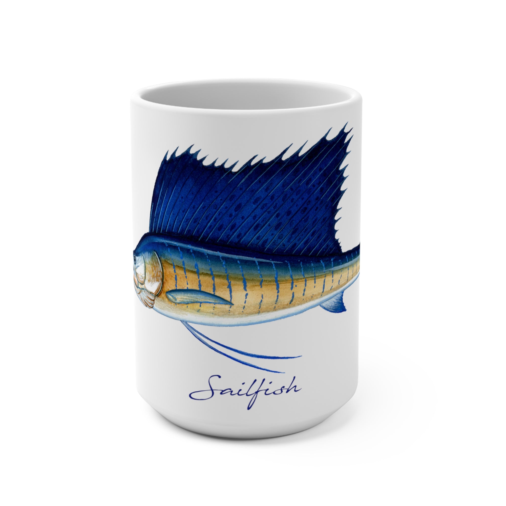 Sailfish Fish Art Coffee Mug 15oz Great Gift for Fishermen and Fishing Fans