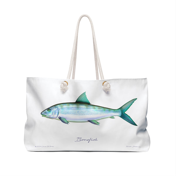 Bonefish Weekender Bag, Great Gift for Fishing Fans, Beach or Boat Tote