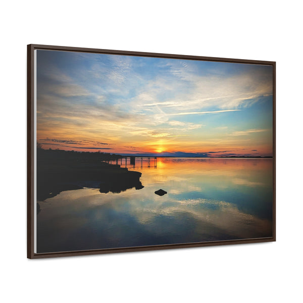 Sunset Barnstable Harbor Framed Canvas Art Print Cape Cod Photography Beach House Decor