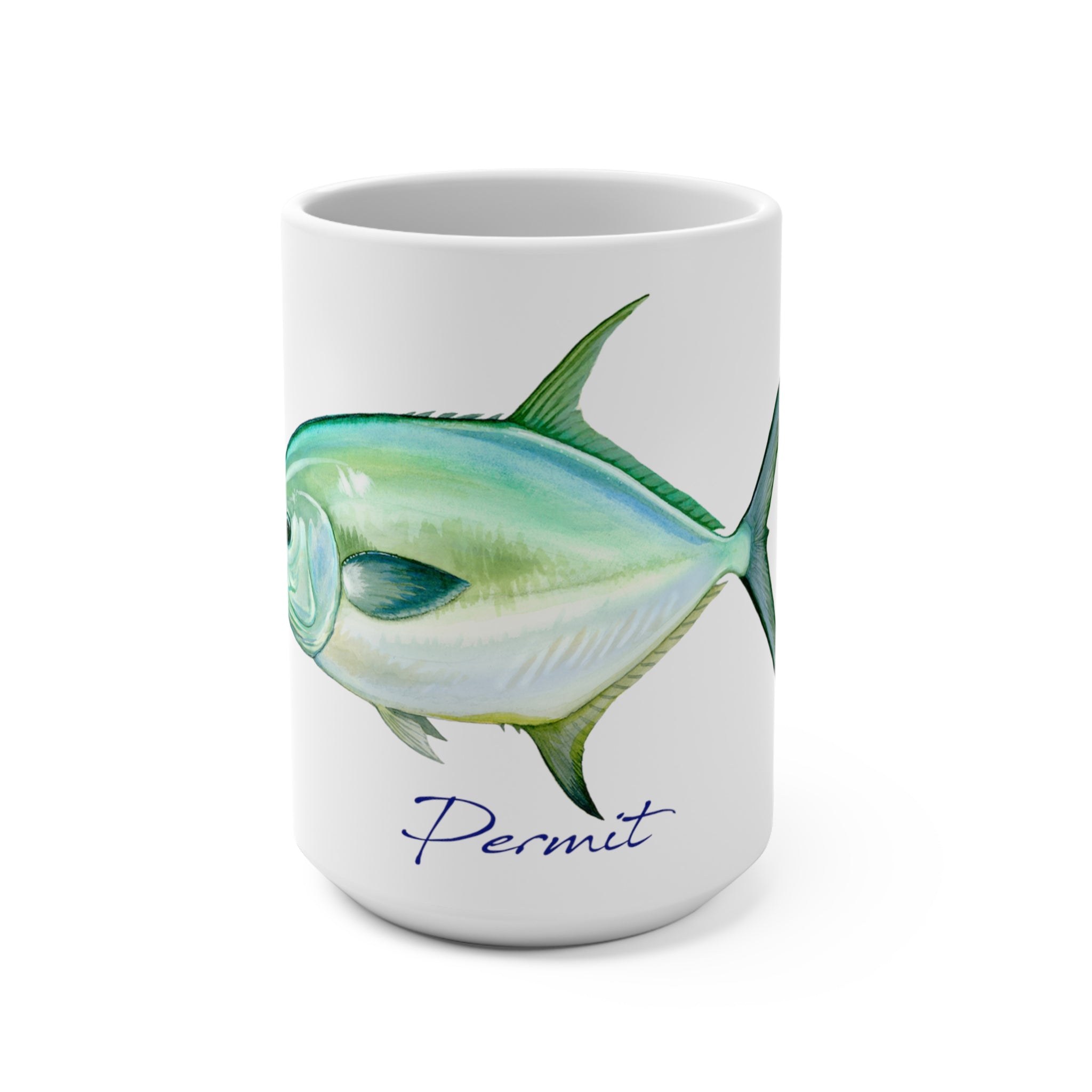 Permit Fish Art Coffee Mug 15oz Great Gift for Fishermen and Fishing Fans