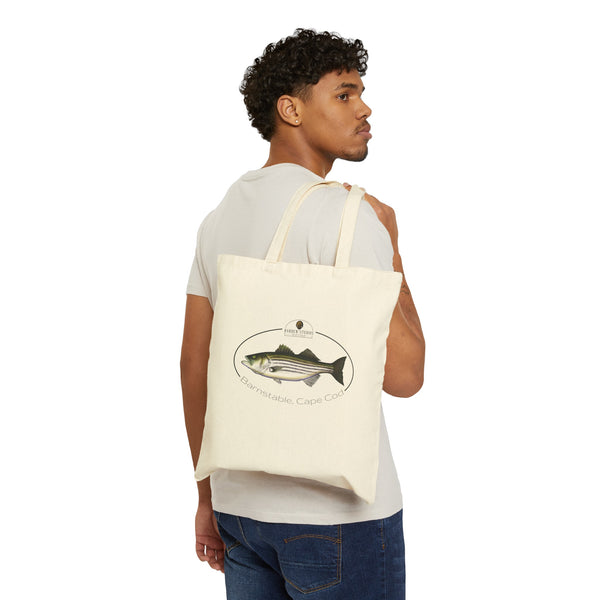 Striped Bass Cape Cod Cotton Canvas Tote Bag