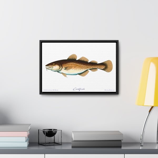 Framed Codfish Canvas Fish Fishing Wall Art Print with Free Shipping