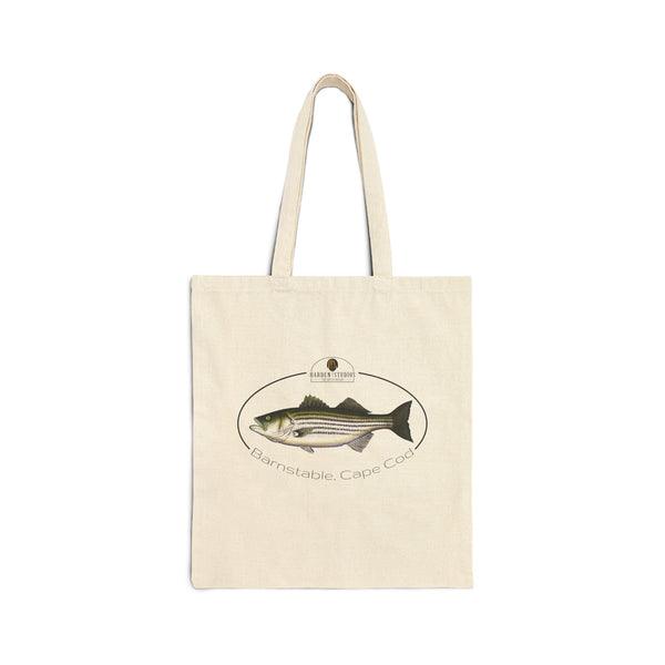 Striped Bass Cape Cod Cotton Canvas Tote Bag