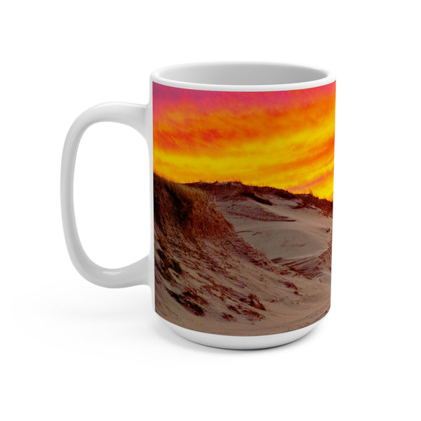 Sand Dune Sunset Vibes 15oz Mug - Colorful Landscape Coffee Cup for Nature Lovers