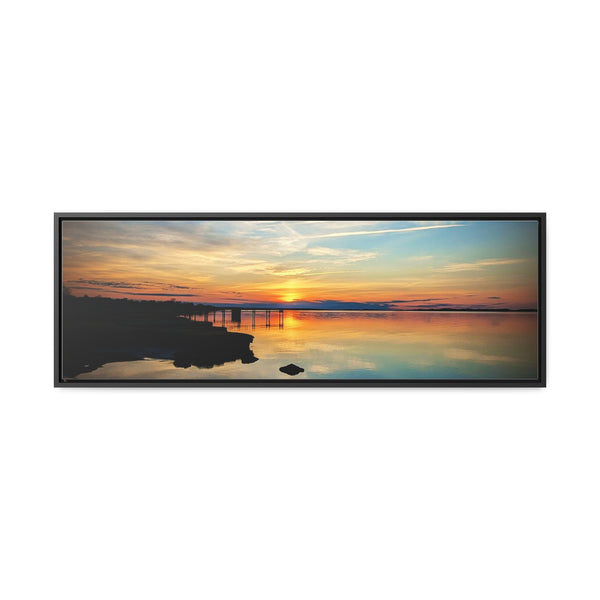 Sunset Barnstable Harbor Framed Canvas Art Print Cape Cod Photography Beach House Decor