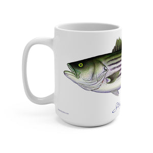 Striped Bass Fish Art Coffee Mug 15oz Great Gift for fishermen and Fishing Fans