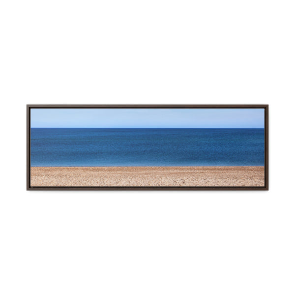 Quiet Beach Framed Gallery Canvas Wall Art Print Sky Water Sand Beach House Decor Gift Blue Ocean View