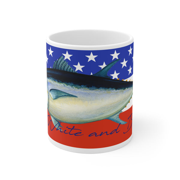 Patriotic Bluefin Tuna Fishing Mug with American Flag 11oz