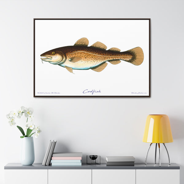 Framed Codfish Canvas Fish Fishing Wall Art Print with Free Shipping