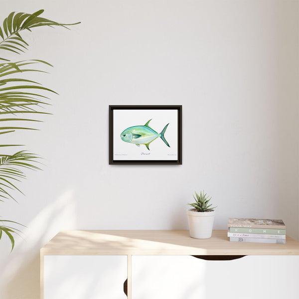 Framed Permit Canvas Fish Fishing Wall Art Print