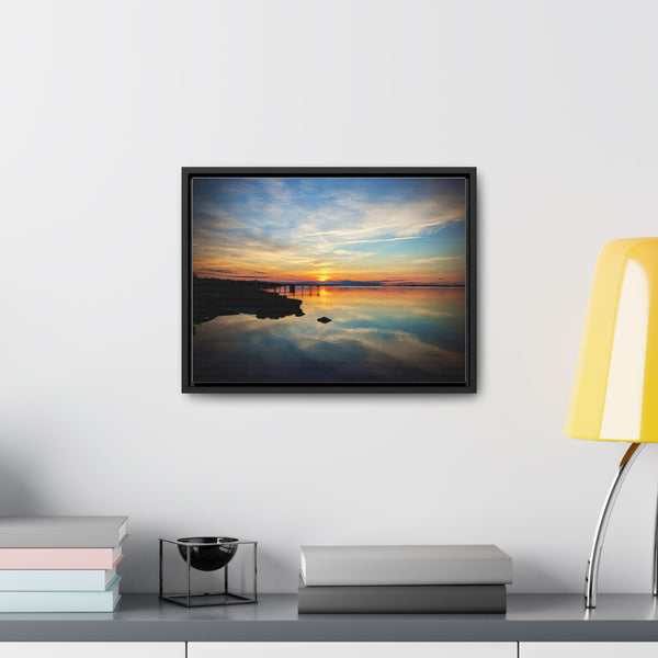 Sunset Barnstable Harbor Framed Canvas Art Print Cape Cod Photography Beach House Decor