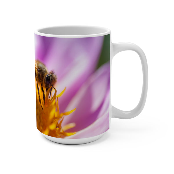 Colorful Honey Bee Dahlia Flower Mug 15oz - Nature Lover Gift