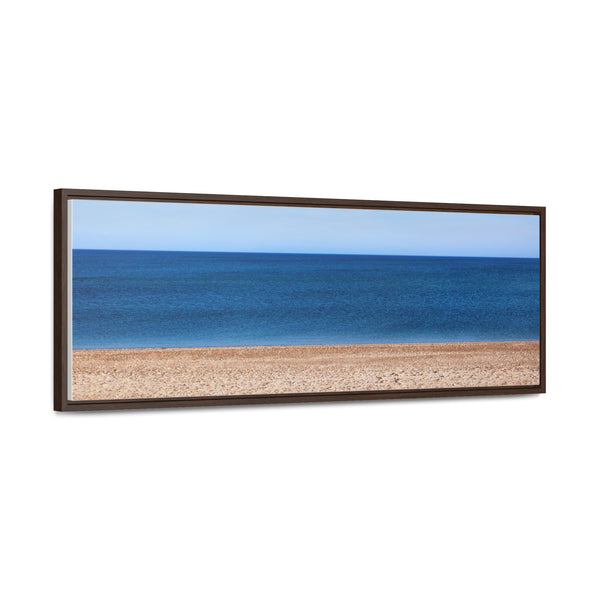 Quiet Beach Framed Gallery Canvas Wall Art Print Sky Water Sand Beach House Decor Gift Blue Ocean View