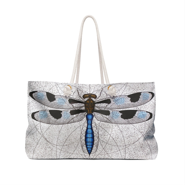 Blue Dragonfly Odonata Weekender Tote Bag featuring 12-Spotted Skimmer