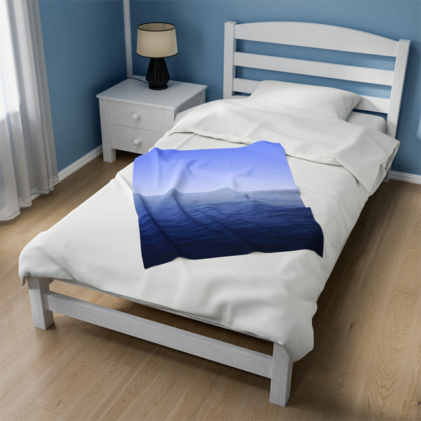 The Blue Ocean Velveteen Plush Blanket