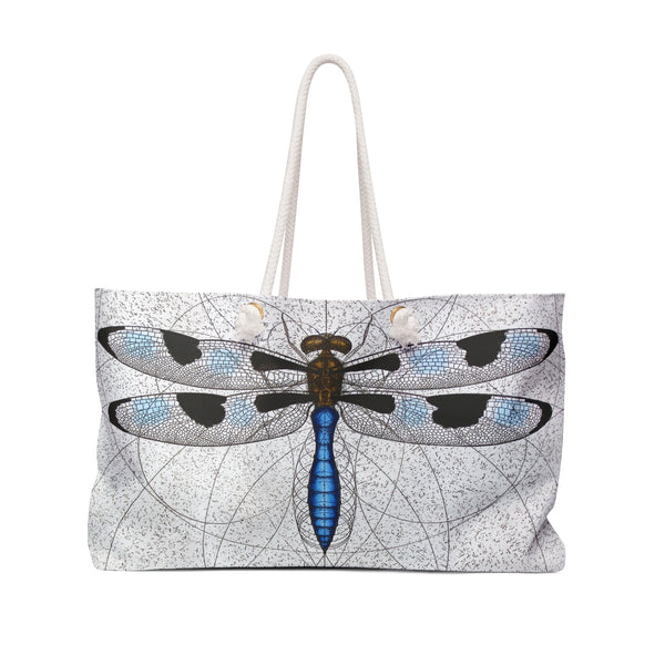 Blue Dragonfly Odonata Weekender Tote Bag featuring 12-Spotted Skimmer