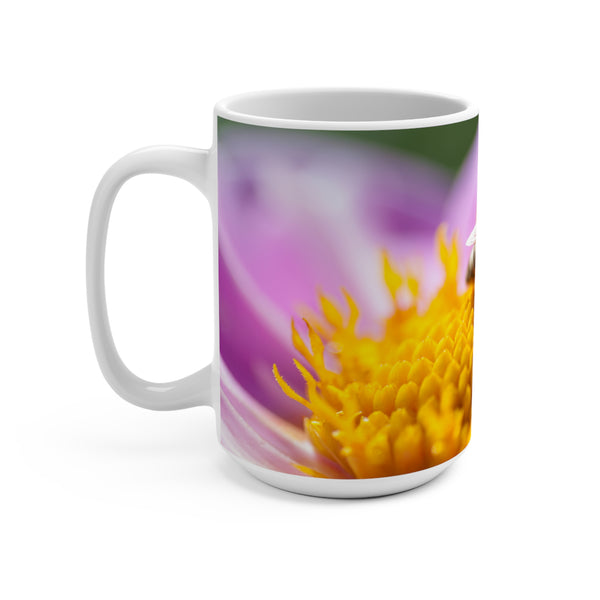 Honey Bee on a Dahlia Flower Coffee Gardening Mug 15oz