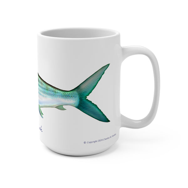 Bonefish Fish Art Coffee Mug 15oz Great gift for Fly Fishermen and Flats Fishing Fans