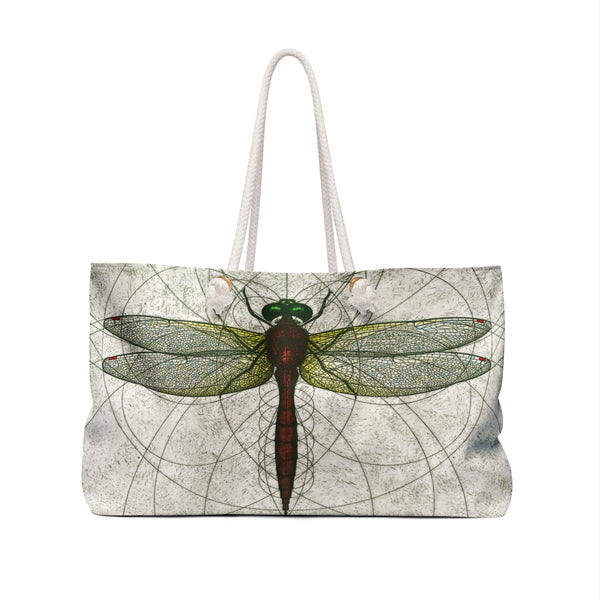 Ruby Meadowhawk Dragonfly Weekender Tote Bag Sympetrum Rubicundulum Odonata Vintage-Style