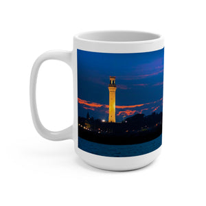 Provincetown Tower Scenic Sunset Mug Square Rigged Ship Docking - 15oz