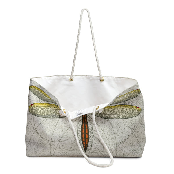 Dragonfly Weekender Tote Bag Golden Winged Skimmer Odonata Vintage-Style Design