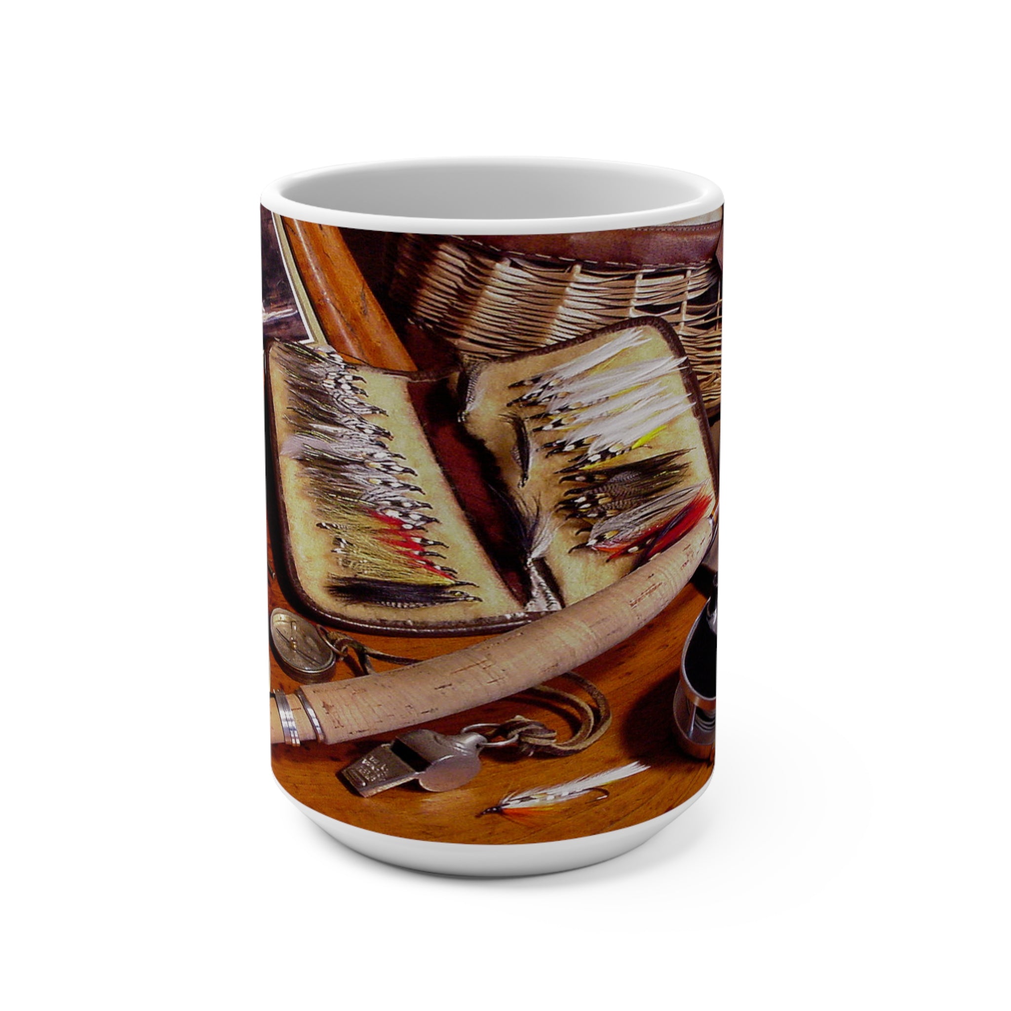 Old Fly Fishing Memories 15oz Mug - Perfect for Trout and Salmon Anglers and Grampa Fisherman