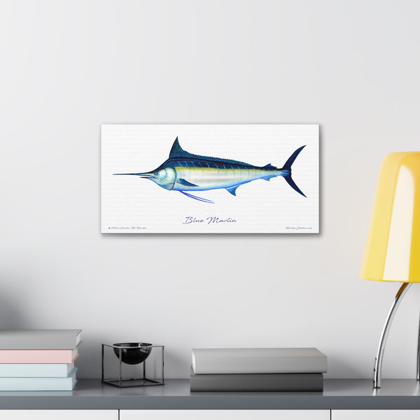 Blue Marlin Canvas Fish Art Print Unframed