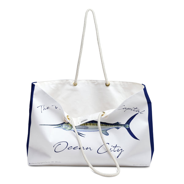 White Marlin Ocean City Weekender Bag Perfect for Beach and Your Fishing Boat