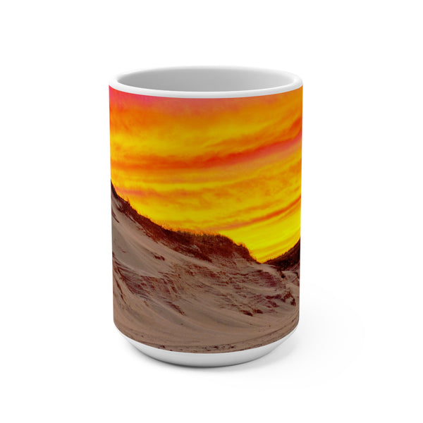 Sand Dune Sunset Vibes 15oz Mug - Colorful Landscape Coffee Cup for Nature Lovers