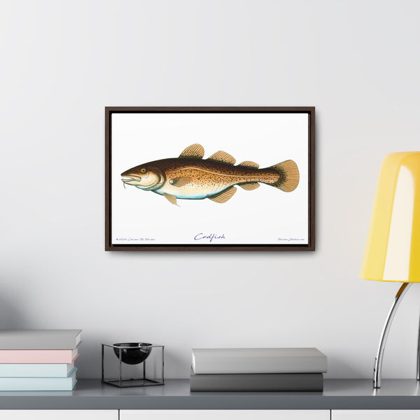 Framed Codfish Canvas Fish Fishing Wall Art Print with Free Shipping