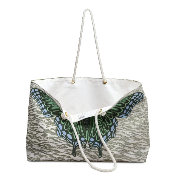 Green Butterfly Over the Sea Weekender Bag